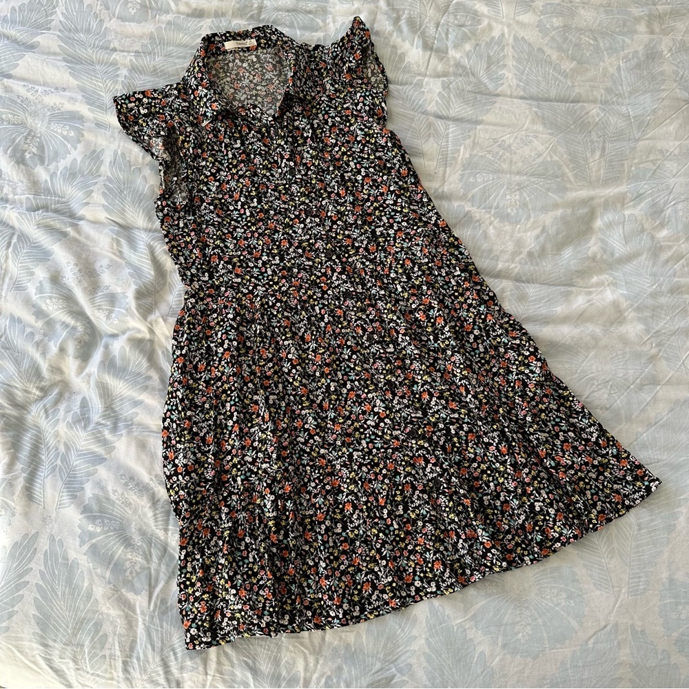 Black floral mini sundress